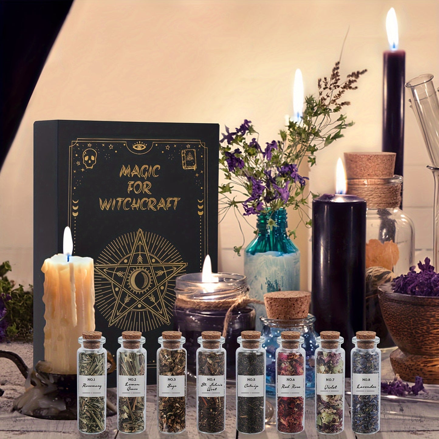 30 Pcs Dried Herbs And 1 Crystal Spoon Kit