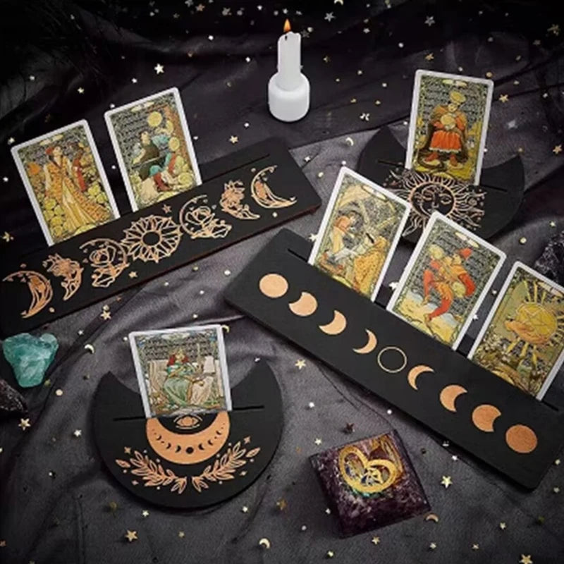 Wooden Moon Tarot Card Stand