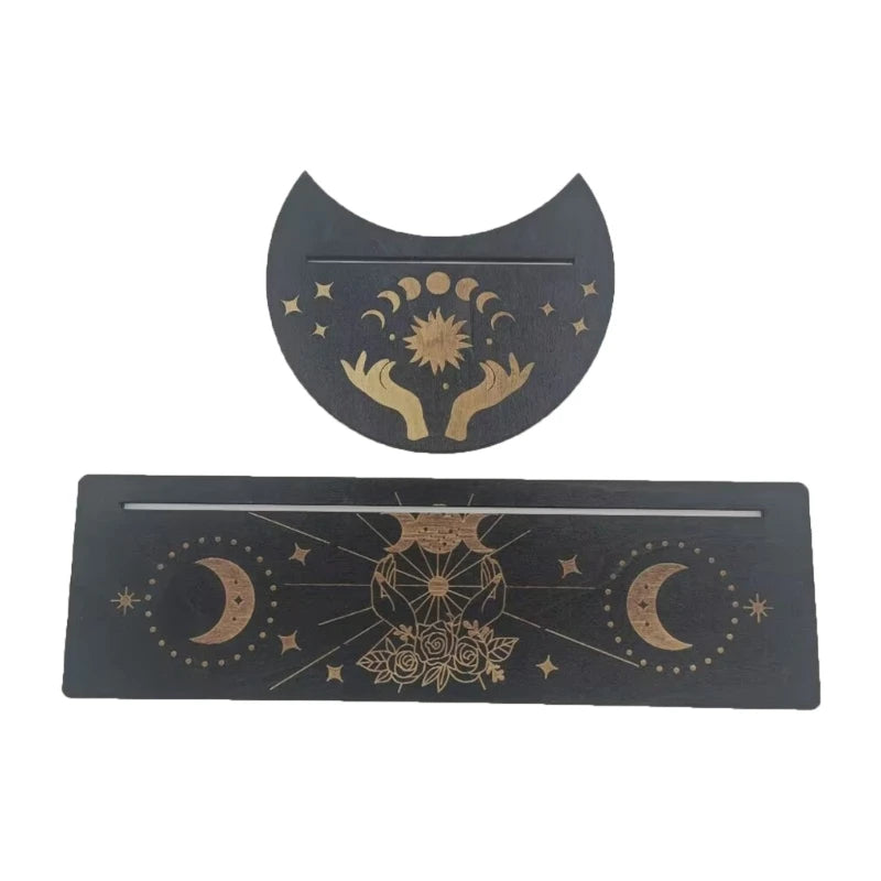Wooden Moon Tarot Card Stand