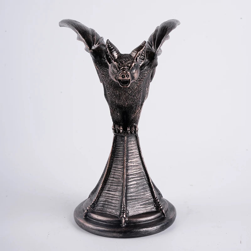 Retro Gothic Animal Candle Holder - Black Owl/Bat/Wolf/Crow/Cat