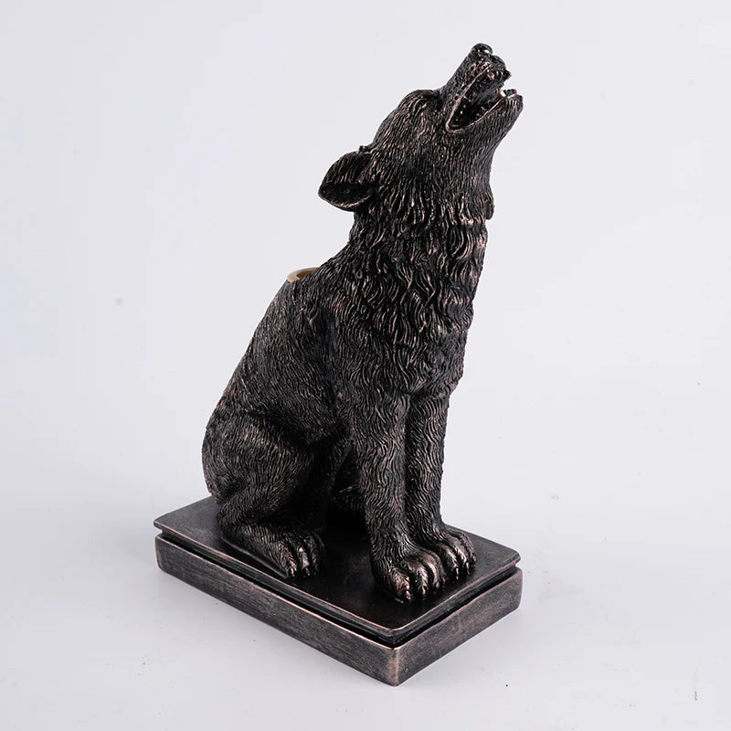 Retro Gothic Animal Candle Holder - Black Owl/Bat/Wolf/Crow/Cat