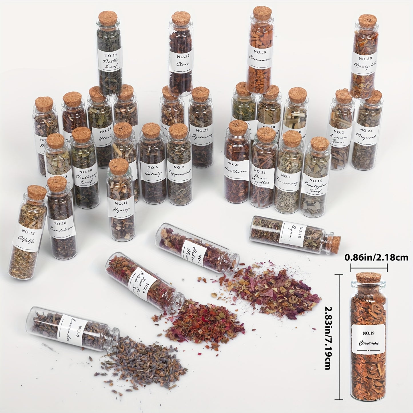 30 Pcs Dried Herbs And 1 Crystal Spoon Kit